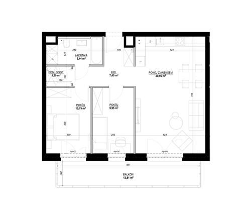 Plan 3 pok. 67m²