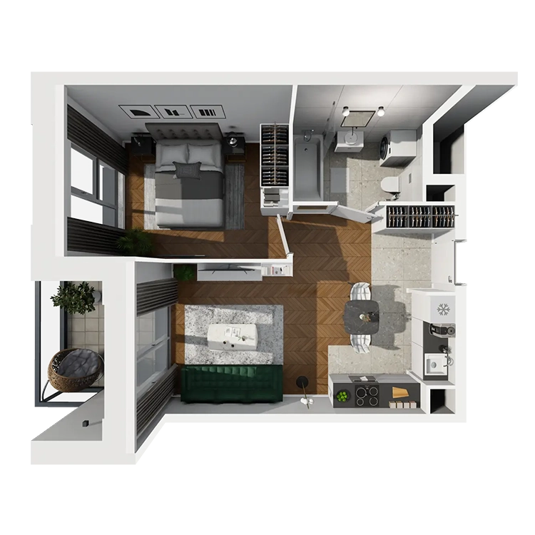 Plan 2 pok. 40m²
