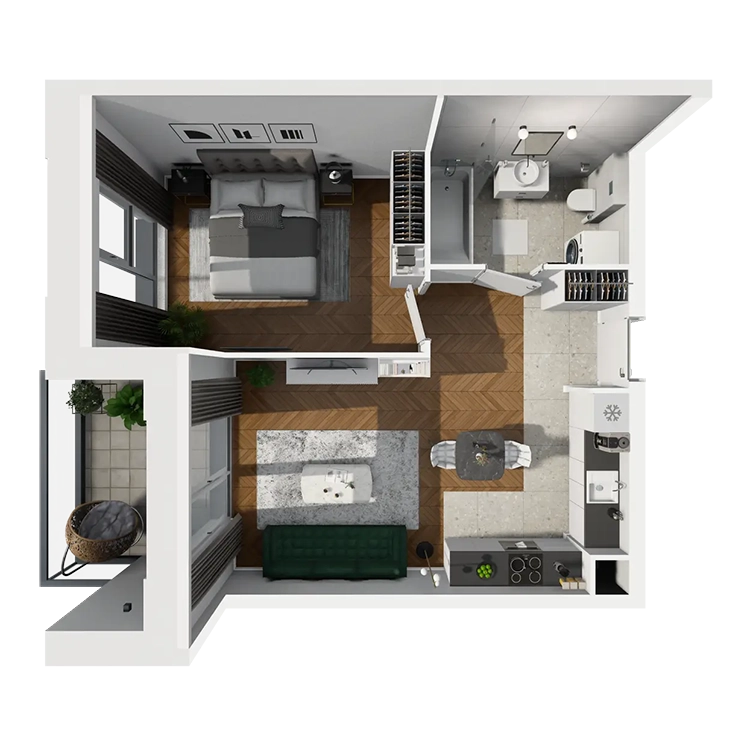 Plan 2 pok. 45m²