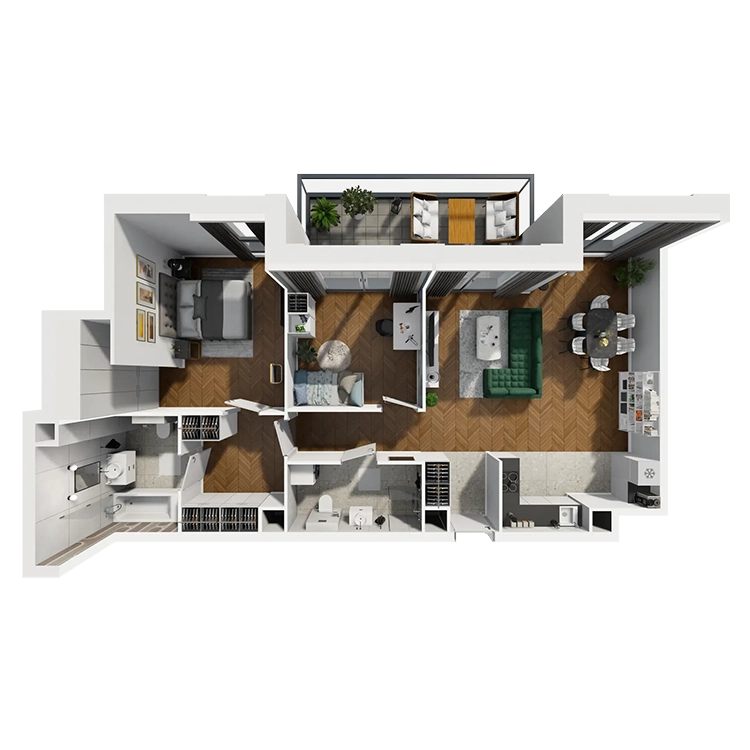 Plan 3 pok. 83m²