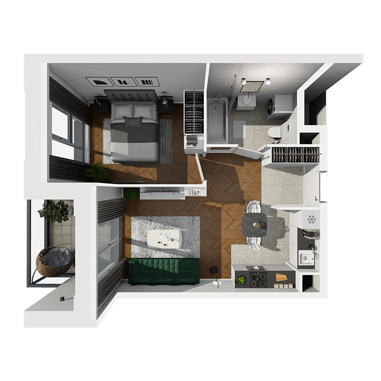 Plan 2 pok. 40m²