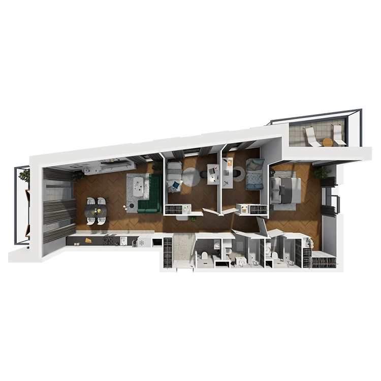 Plan 4 pok. 87m²
