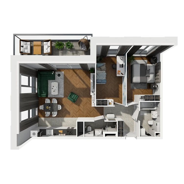 Plan 3 pok. 71m²