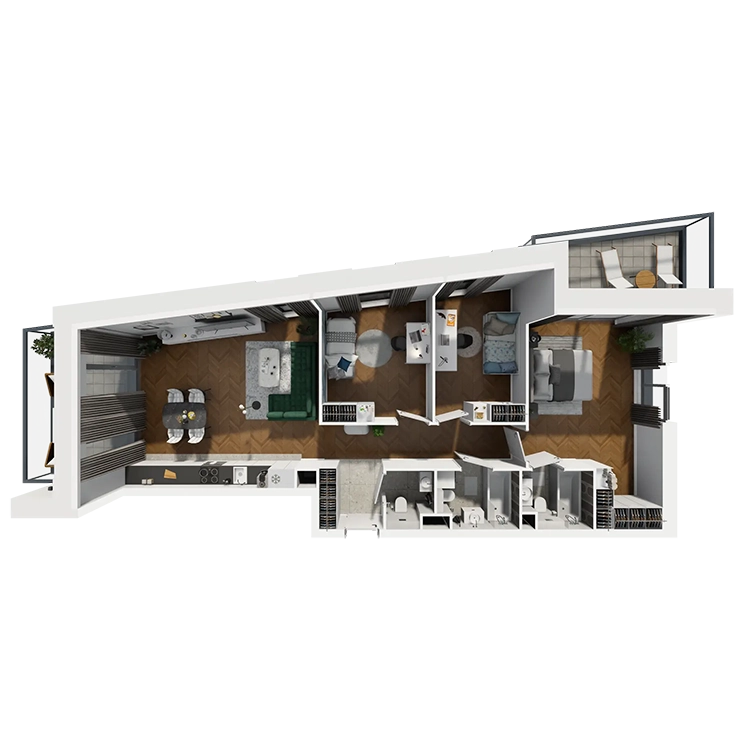 Plan 4 pok. 87m²