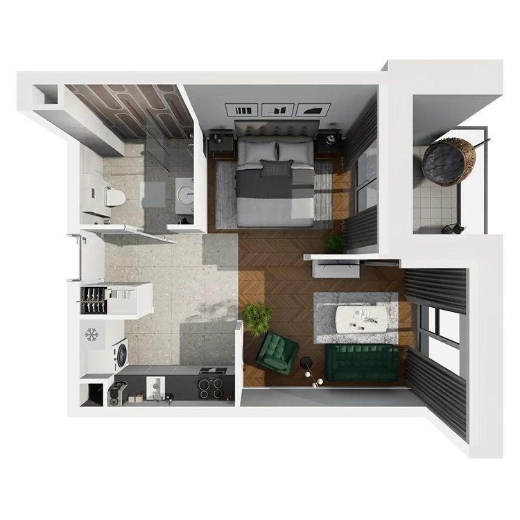 Plan 2 pok. 39m²