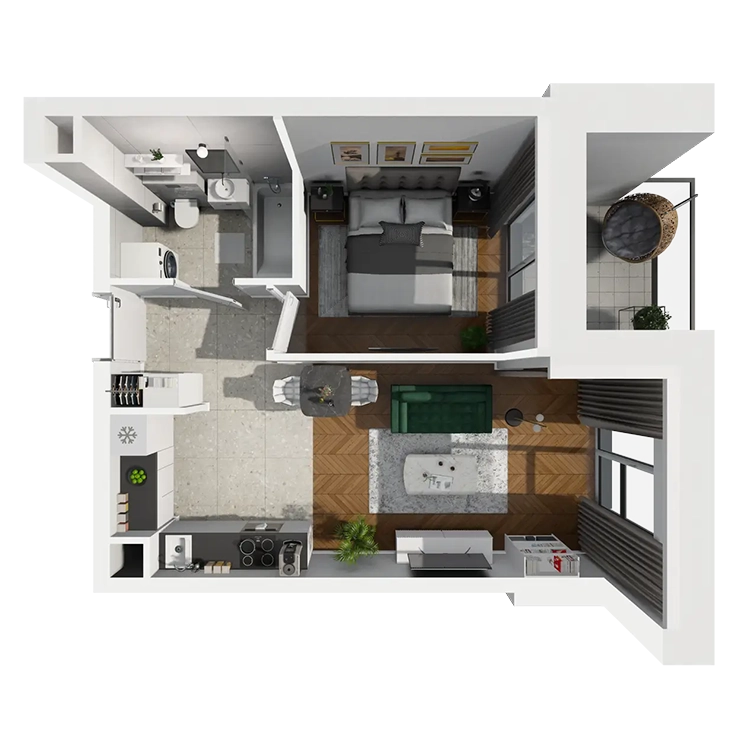 Plan 2 pok. 39m²