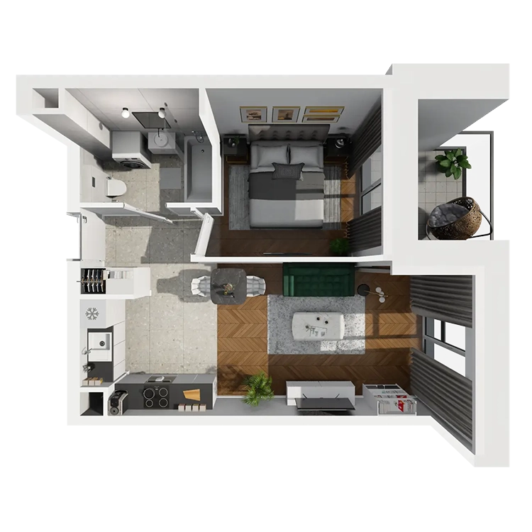 Plan 2 pok. 39m²