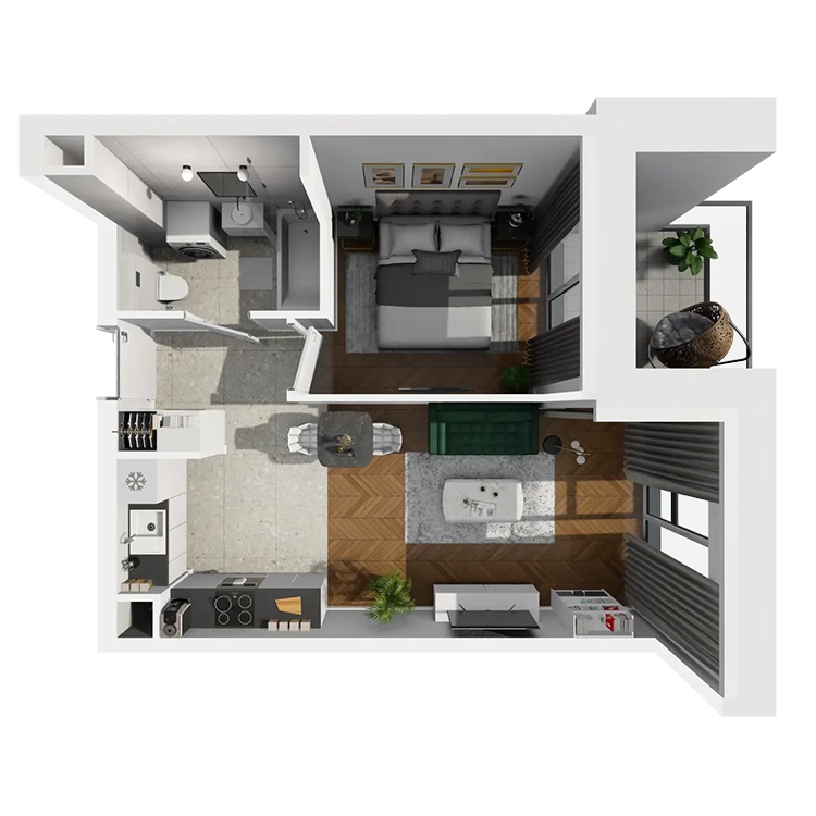 Plan 2 pok. 39m²