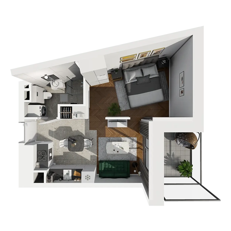 Plan 1 pok. 33m²