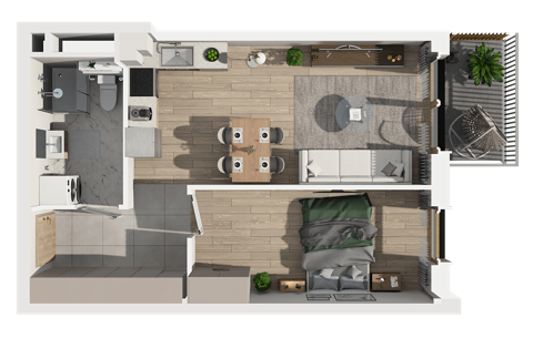 Plan 2 pok. 40m²