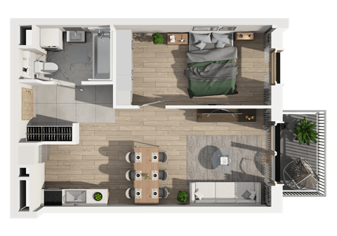 Plan 2 pok. 44m²