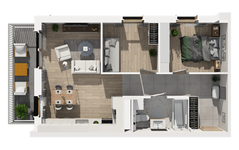 Plan 3 pok. 54m²