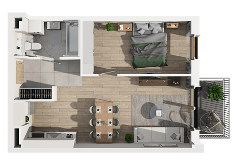 Plan 2 pok. 44m²
