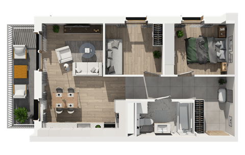 Plan 3 pok. 54m²