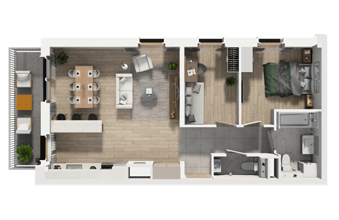 Plan 3 pok. 64m²
