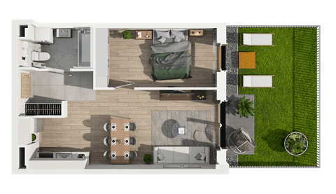 Plan 2 pok. 44m²