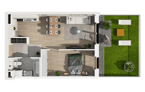 Plan 2 pok. 44m²
