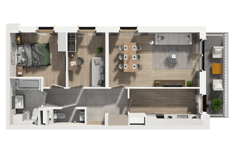 Plan 3 pok. 64m²
