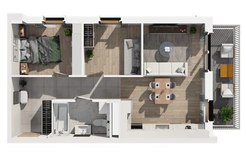 Plan 3 pok. 54m²