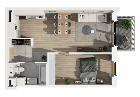 Plan 2 pok. 44m²