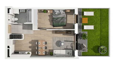 Plan 2 pok. 44m²