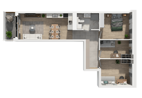 Plan 4 pok. 69m²