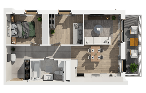 Plan 3 pok. 54m²