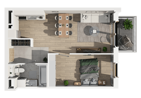 Plan 2 pok. 44m²