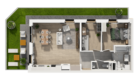 Plan 3 pok. 64m²