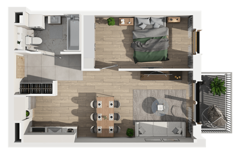 Plan 2 pok. 44m²