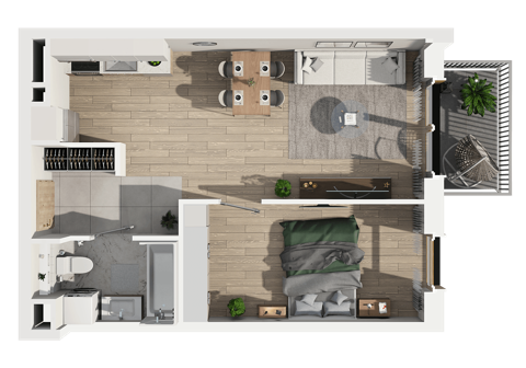 Plan 2 pok. 44m²