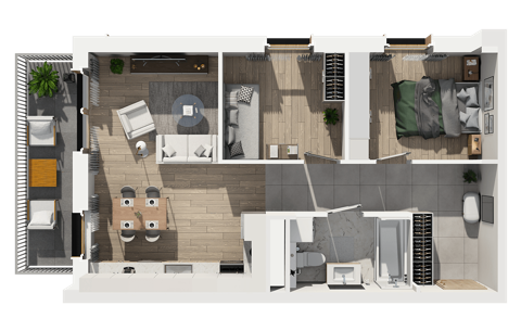 Plan 3 pok. 54m²