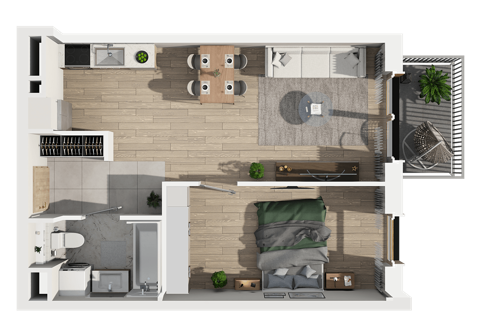 Plan 2 pok. 44m²