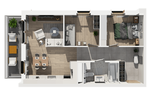 Plan 3 pok. 54m²