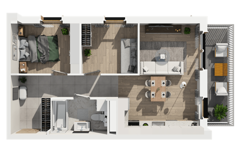 Plan 3 pok. 54m²