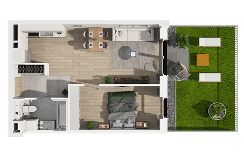 Plan 2 pok. 44m²