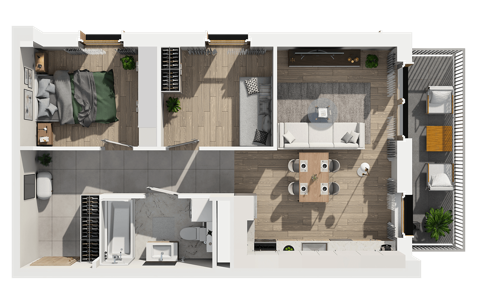Plan 3 pok. 54m²