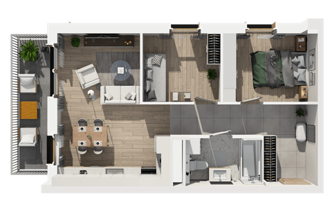 Plan 3 pok. 54m²