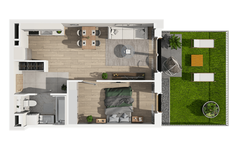 Plan 2 pok. 44m²