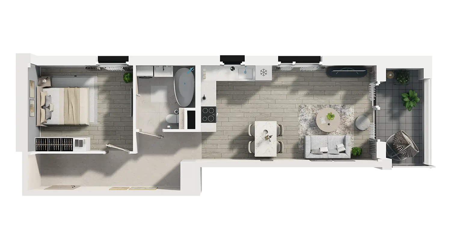 Plan 2 pok. 46m²