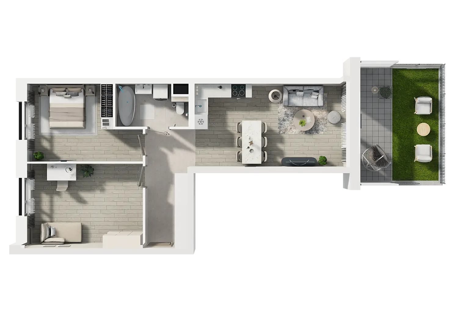 Plan 3 pok. 63m²