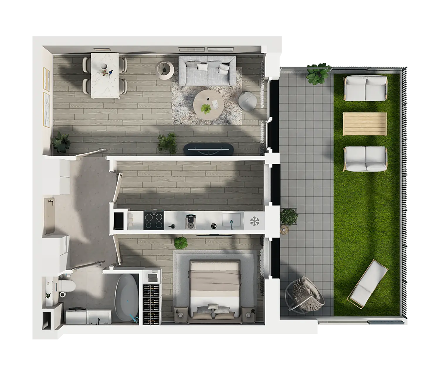 Plan 2 pok. 47m²