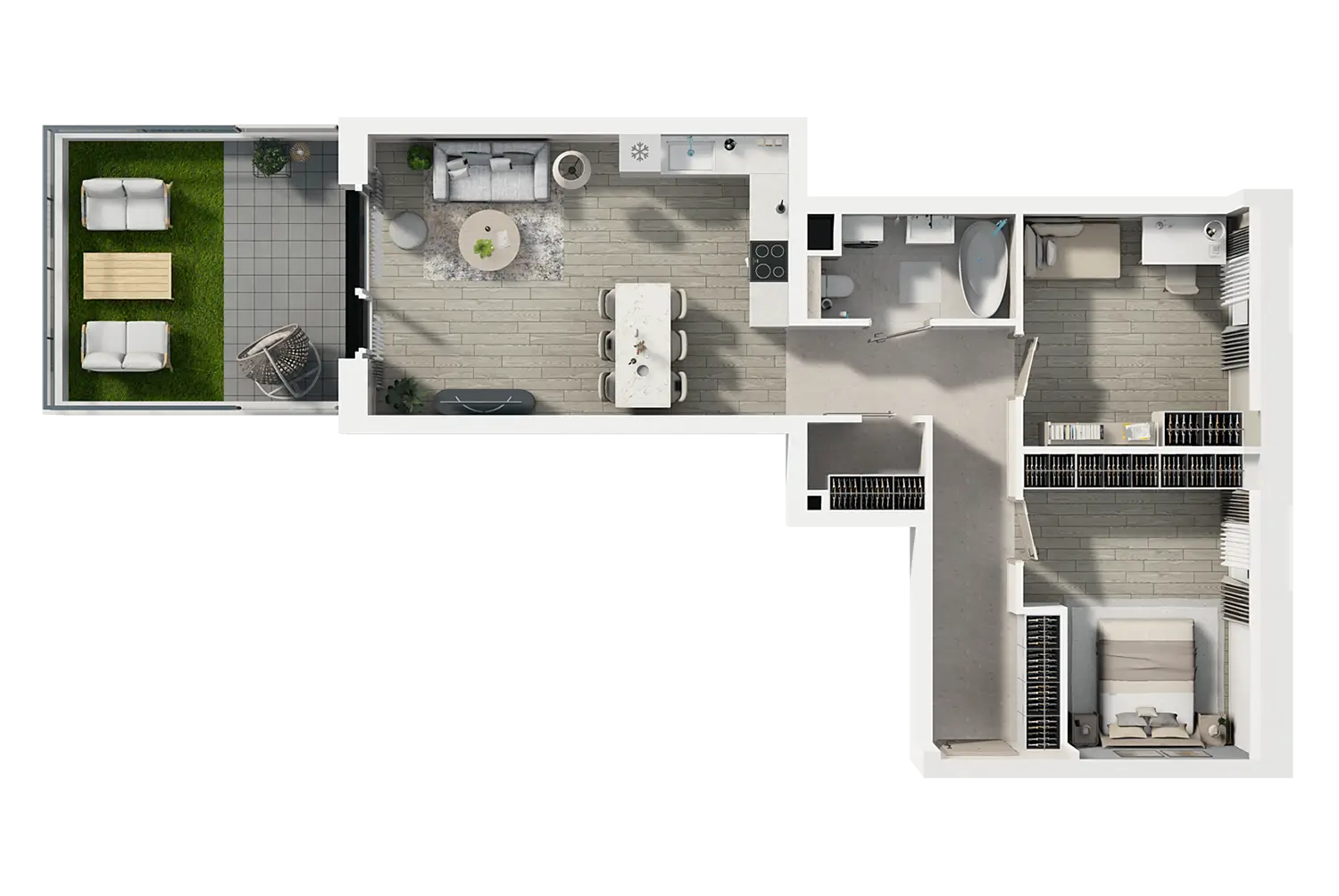 Plan 3 pok. 64m²