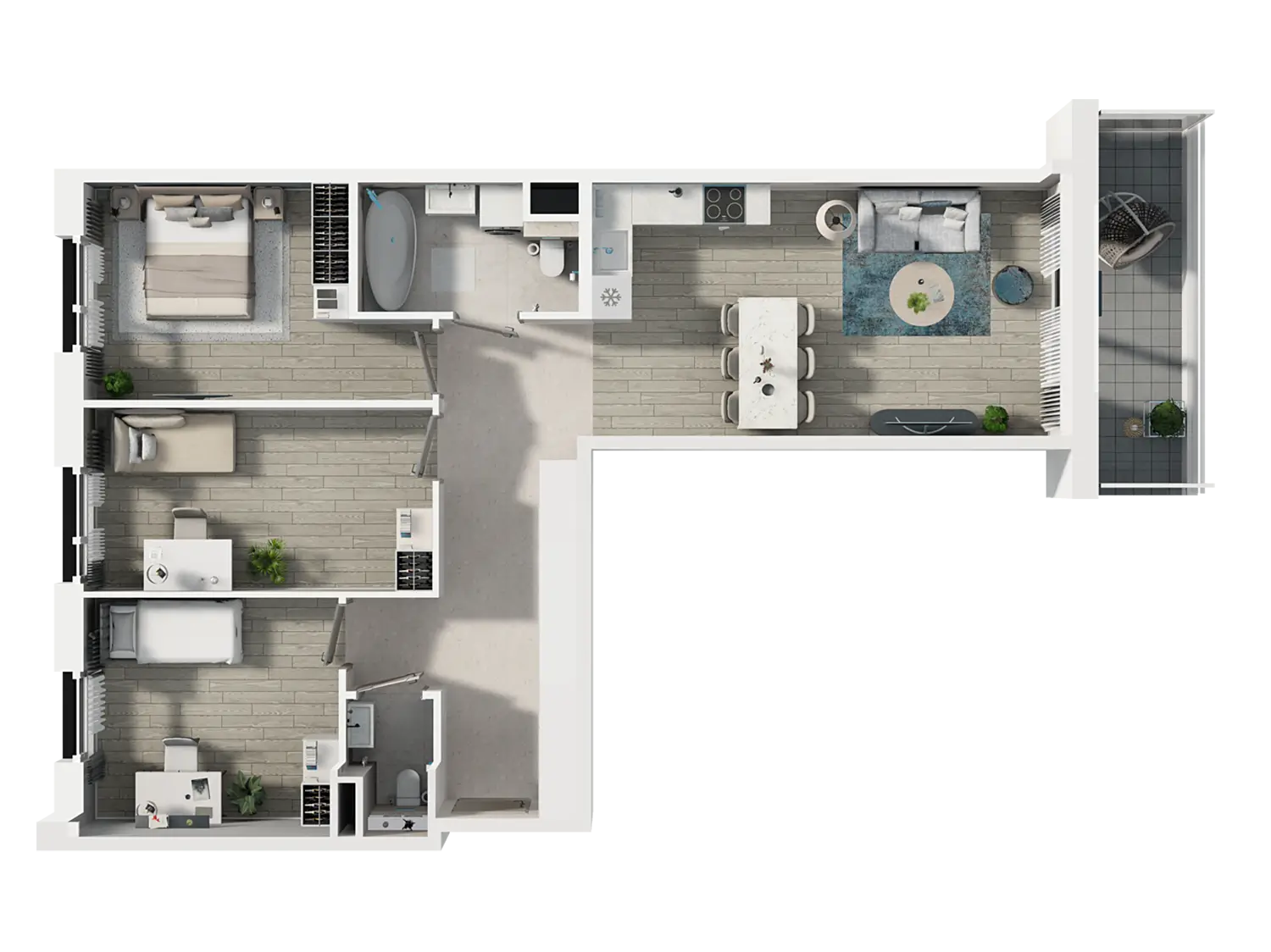 Plan 4 pok. 77m²