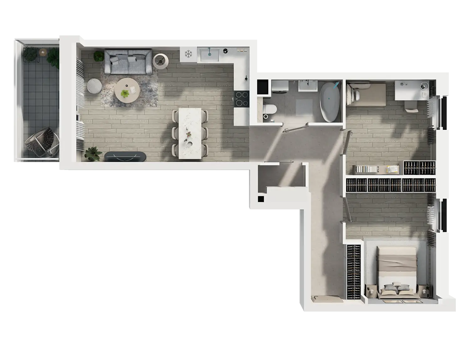 Plan 3 pok. 65m²