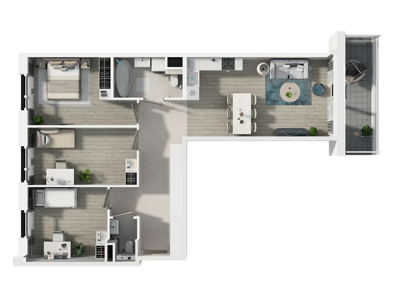 Plan 4 pok. 77m²