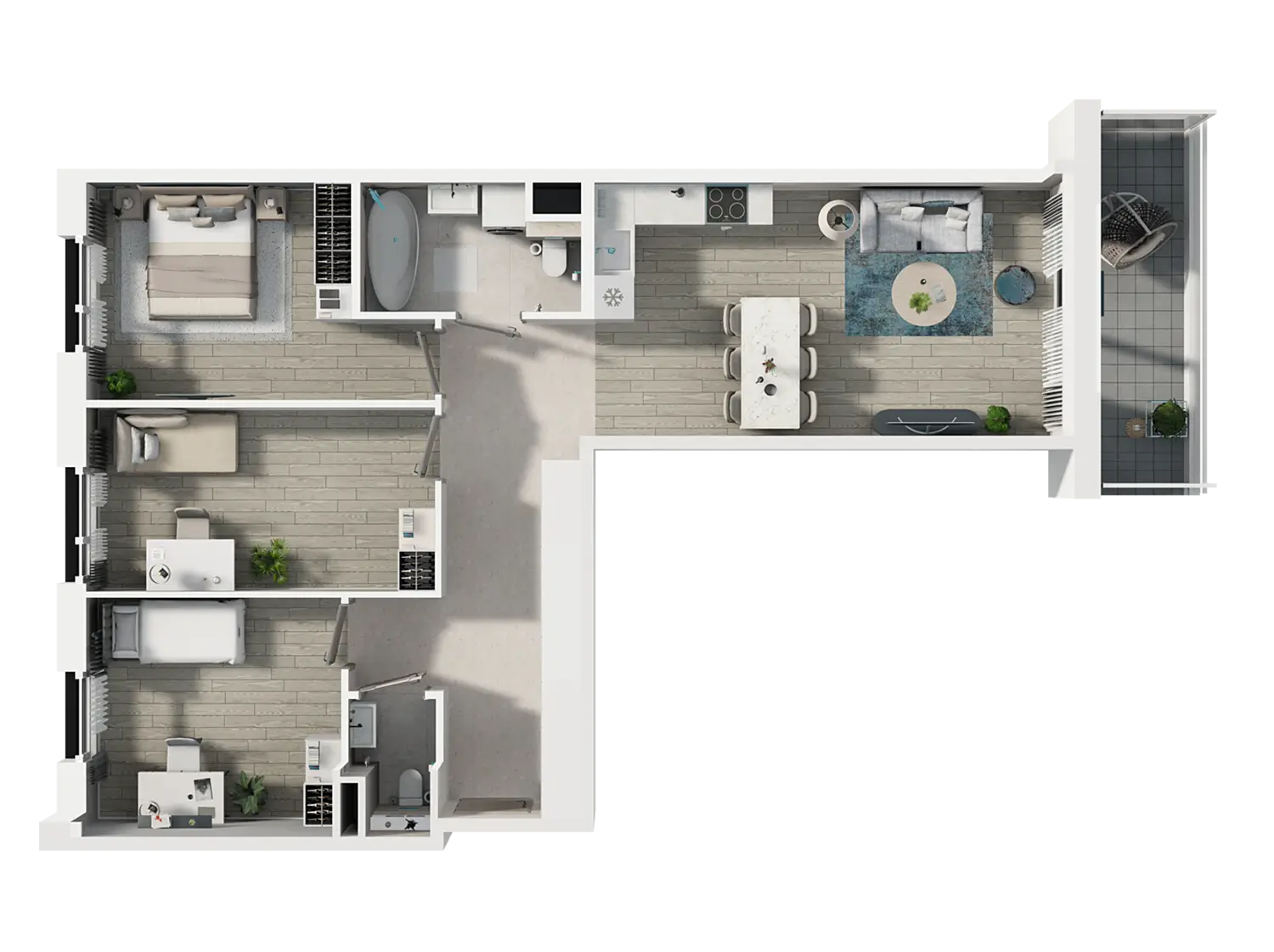 Plan 4 pok. 77m²