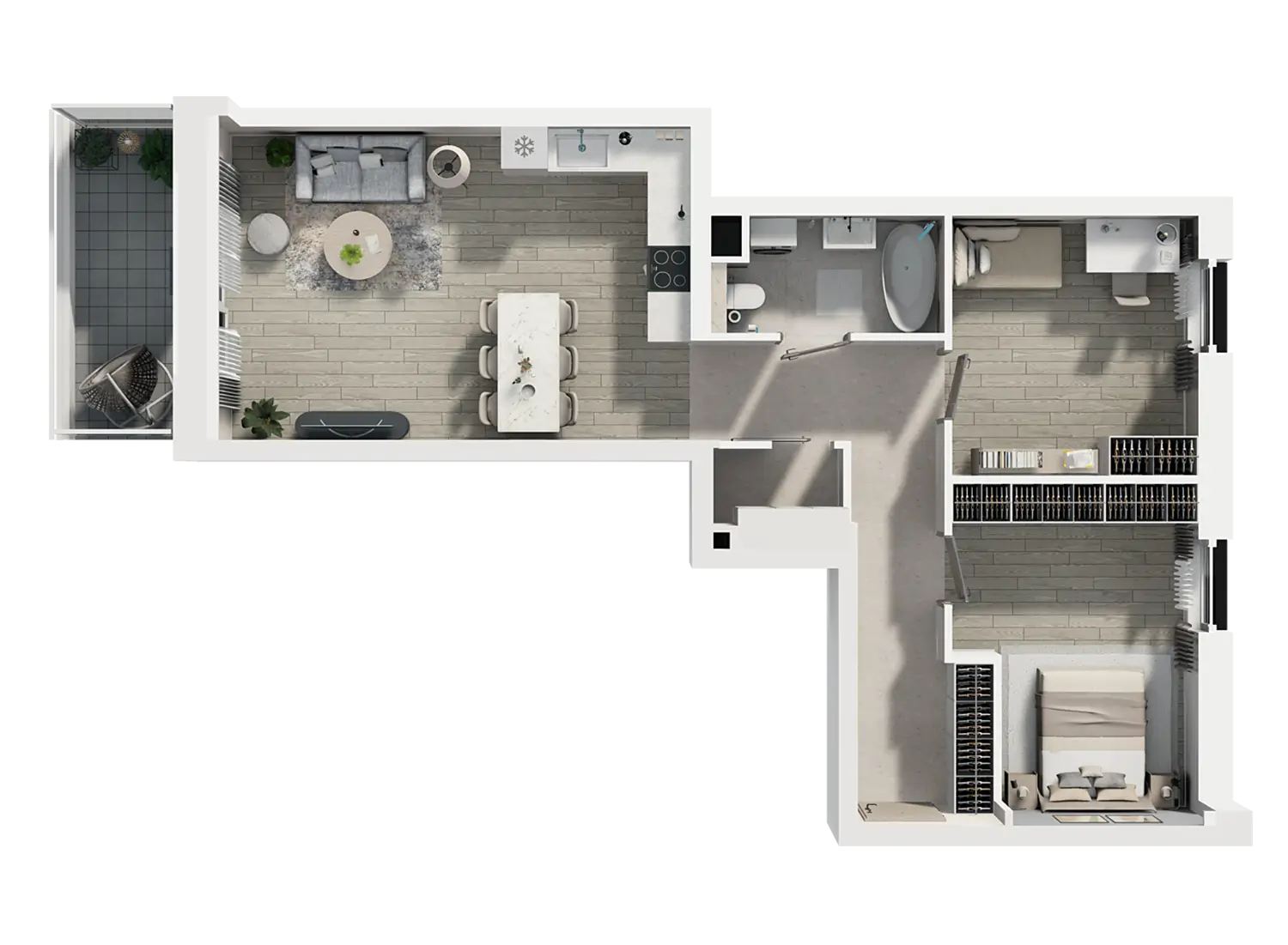 Plan 3 pok. 65m²