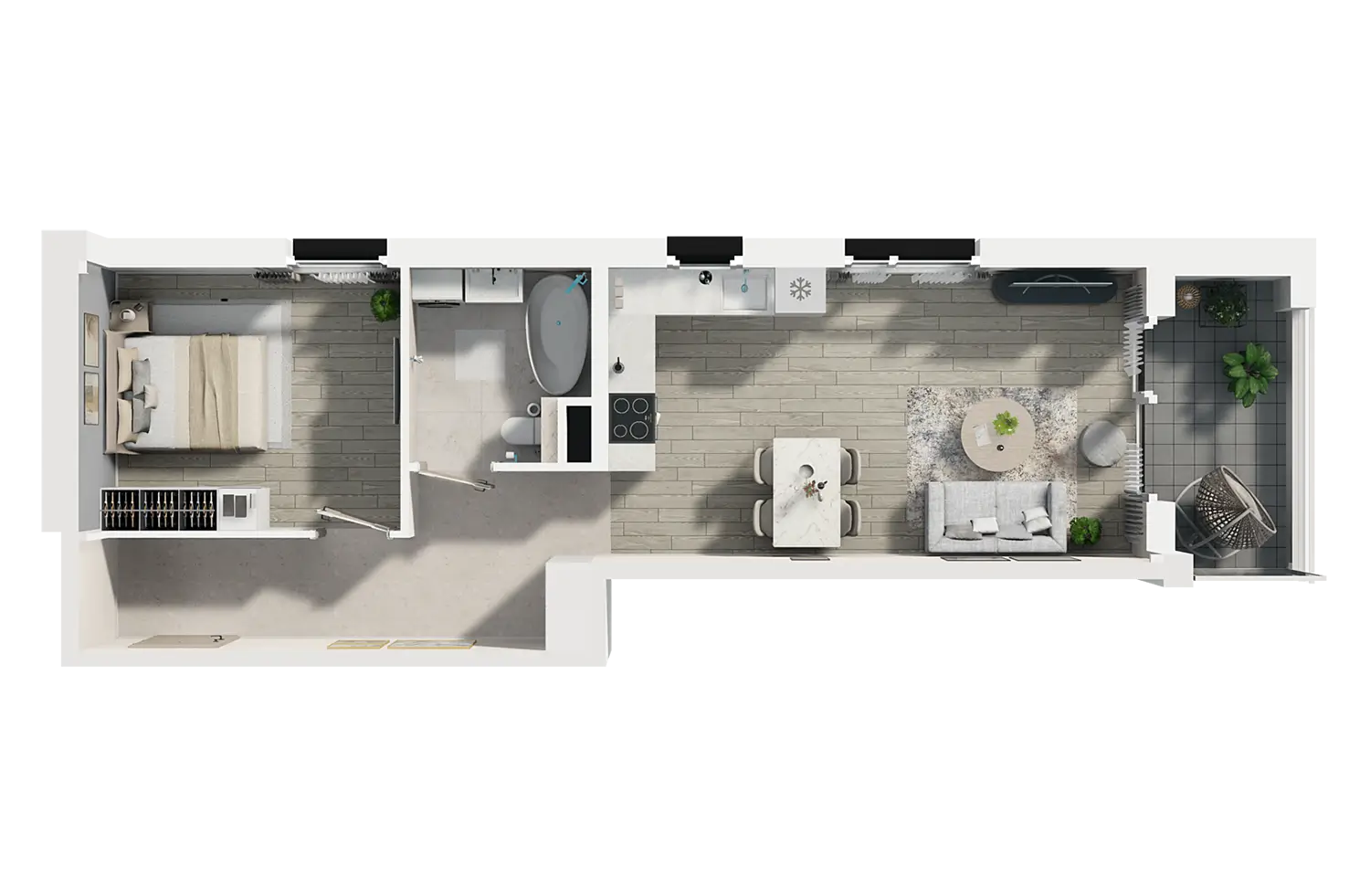 Plan 2 pok. 46m²