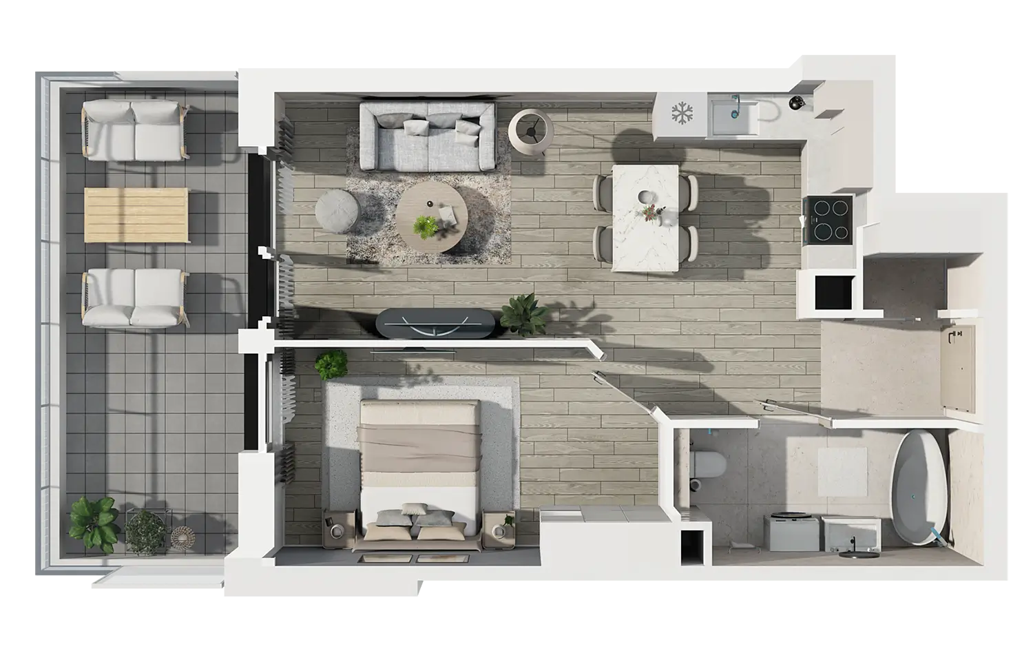 Plan 2 pok. 42m²